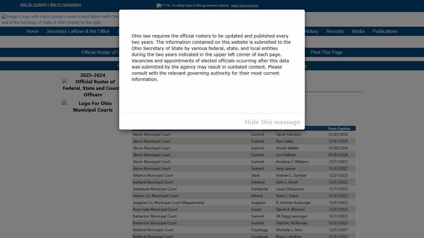 Ohio Municipal Courts